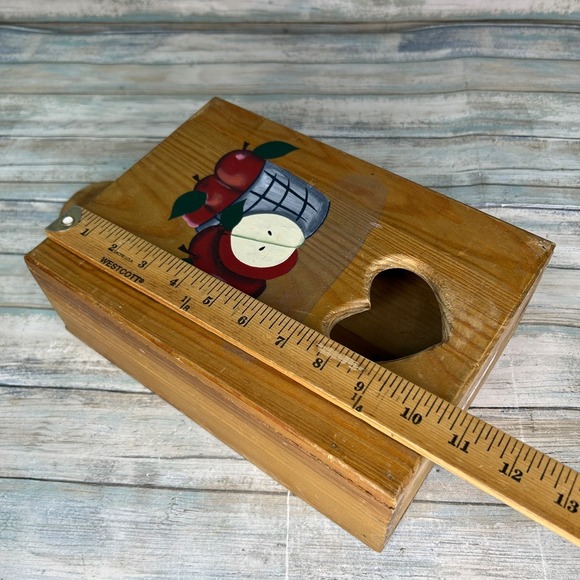 Wooden Heart Apple Box Plastic Bags Wall Decor 1997 ABC Distributing Inc Country - Picture 10 of 11